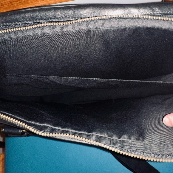 NWT Unisex Coach Black Leather Laptop/Briefcase/Computer BAG - Picture 7 of 12